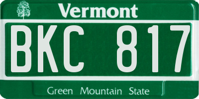 VT license plate BKC817