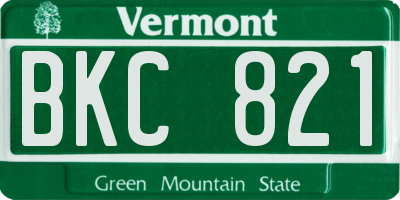 VT license plate BKC821