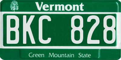 VT license plate BKC828