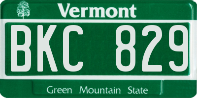 VT license plate BKC829