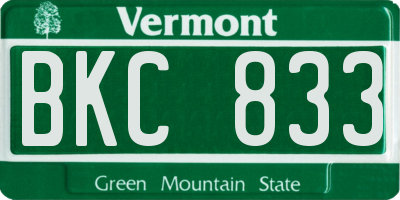 VT license plate BKC833