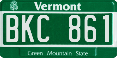 VT license plate BKC861