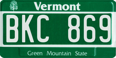 VT license plate BKC869