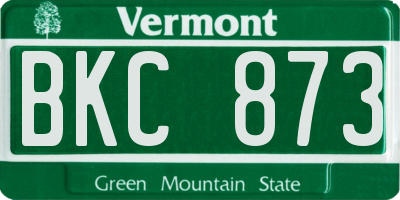 VT license plate BKC873