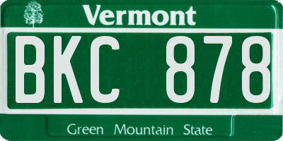 VT license plate BKC878