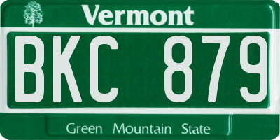 VT license plate BKC879