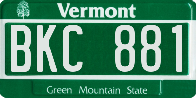 VT license plate BKC881