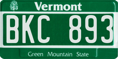 VT license plate BKC893