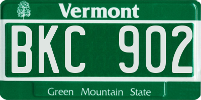 VT license plate BKC902
