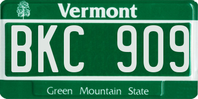 VT license plate BKC909