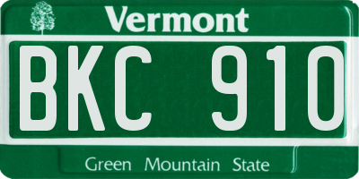 VT license plate BKC910