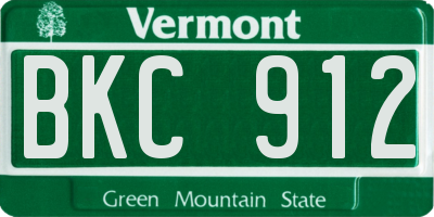 VT license plate BKC912