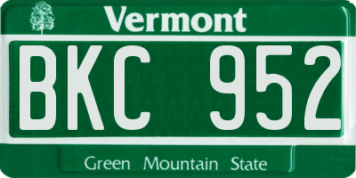 VT license plate BKC952
