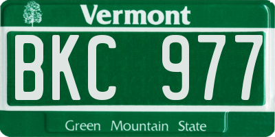 VT license plate BKC977