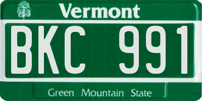 VT license plate BKC991