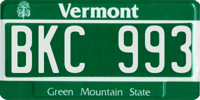 VT license plate BKC993