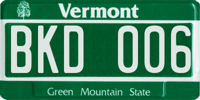 VT license plate BKD006