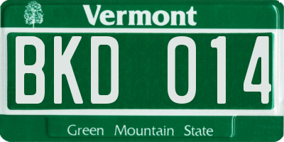 VT license plate BKD014