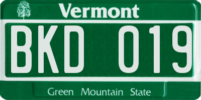 VT license plate BKD019
