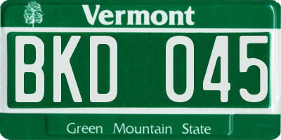 VT license plate BKD045