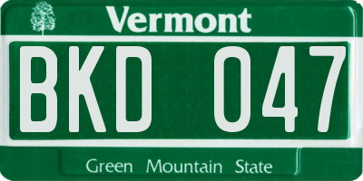 VT license plate BKD047