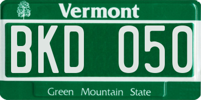 VT license plate BKD050