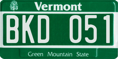VT license plate BKD051