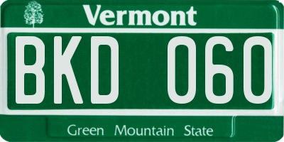 VT license plate BKD060