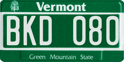 VT license plate BKD080