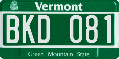 VT license plate BKD081
