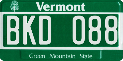 VT license plate BKD088