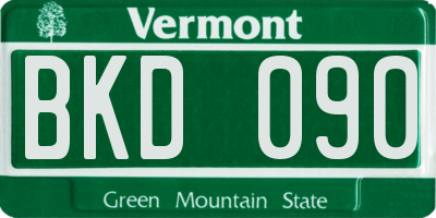 VT license plate BKD090