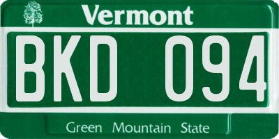 VT license plate BKD094