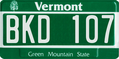 VT license plate BKD107