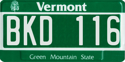VT license plate BKD116