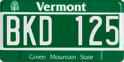 VT license plate BKD125