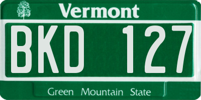 VT license plate BKD127