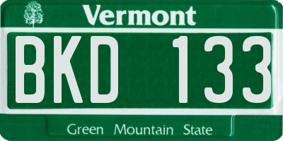 VT license plate BKD133
