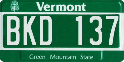 VT license plate BKD137