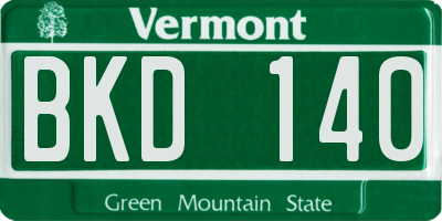 VT license plate BKD140