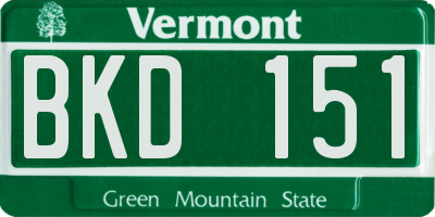 VT license plate BKD151