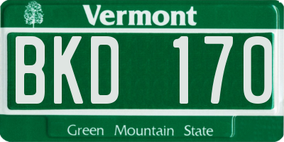 VT license plate BKD170