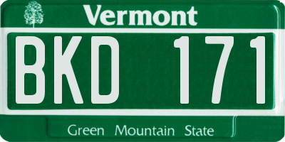 VT license plate BKD171