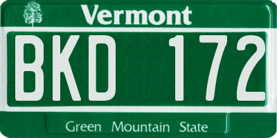 VT license plate BKD172