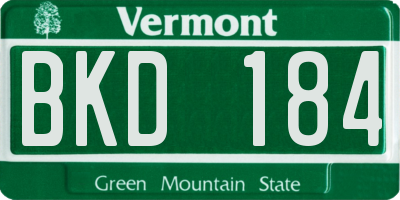 VT license plate BKD184