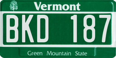 VT license plate BKD187