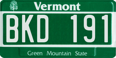 VT license plate BKD191