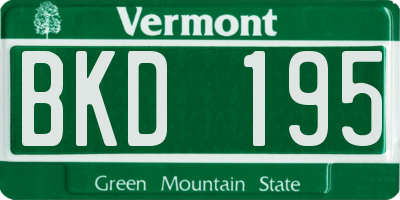 VT license plate BKD195