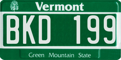 VT license plate BKD199