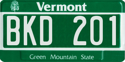 VT license plate BKD201